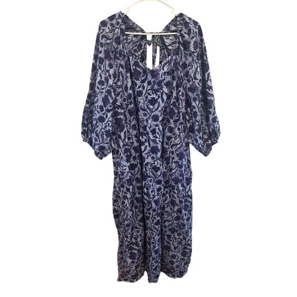 Universal Thread Womens Tiered Midi Dress Size 3X Purple Floral Peasant Cottage - Picture 2 of 12